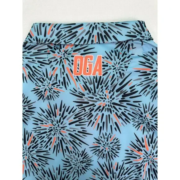 Oahu Golf Apparel Wana Sea Urchin Print Polo Shirt Men’s Size XL UPF 50+ - Picture 5 of 8